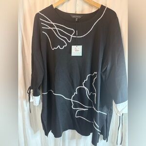 Ming Wang Black with White Sweater